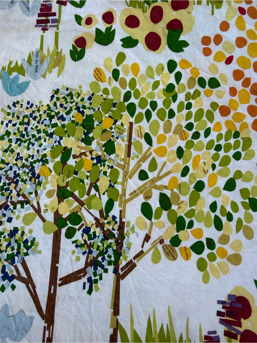 Pottery Barn Woodland Trees Paint by Number Organic Cotton Duvet Cover F/Q GUC